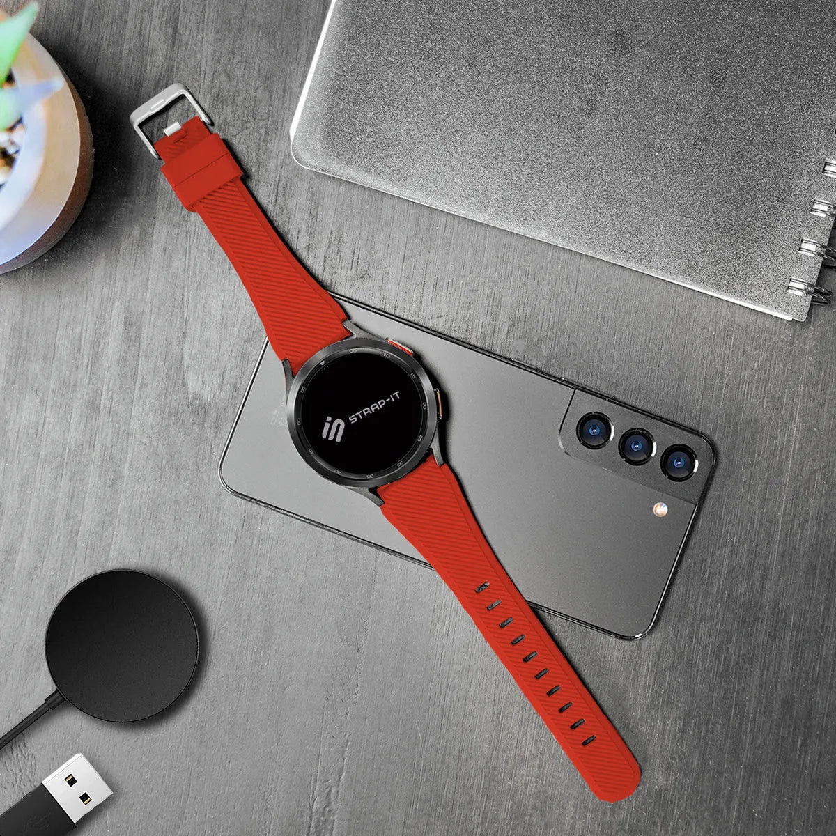 Gard Pro Health Smartwatch 2 Twill Silicone Strap (Red)