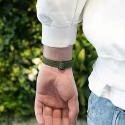 Nylon Mi Braided Strap, green, lifestyle photo