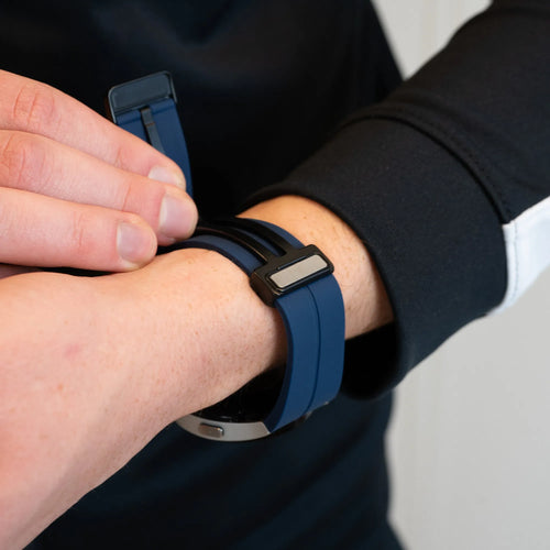 D-Buckle Silicone Strap, dark blue, lifestyle photo