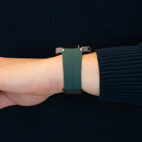 D-Buckle Silicone Strap, dark green, lifestyle photo