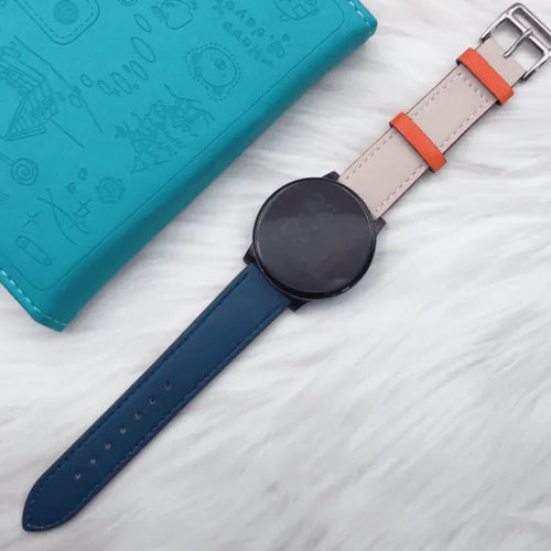 Coros Pace 2 Leather Duo Strap (White/ Dark Blue)
