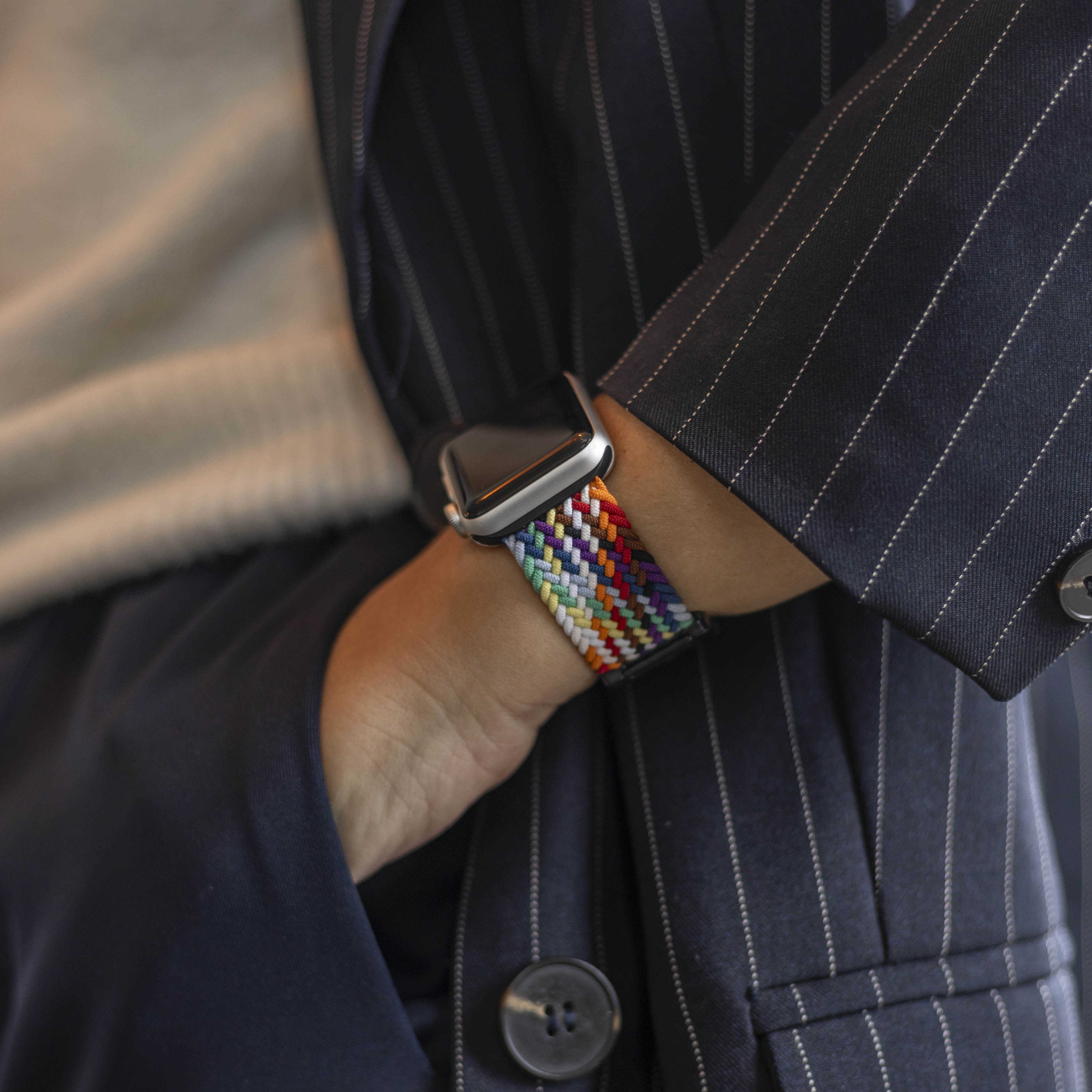 Bandz Apple Watch Ultra Braided Strap P-Buckle (Rainbow)