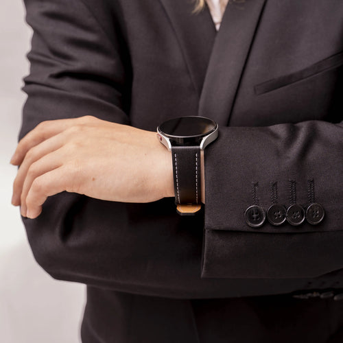 Polar Pacer 'One Push' Leather Strap (Black)
