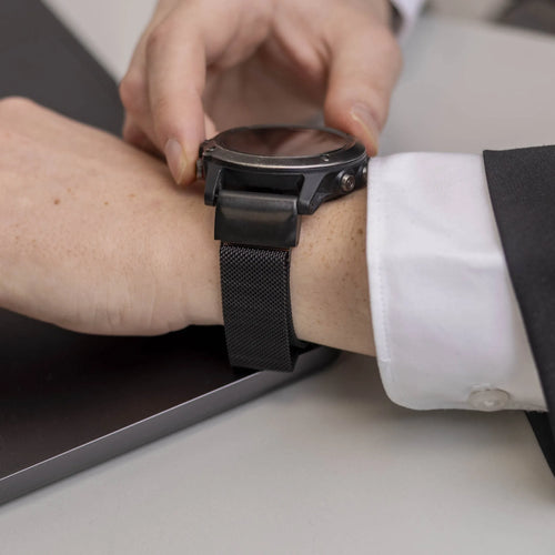 Milanese Strap, black, lifestyle photo