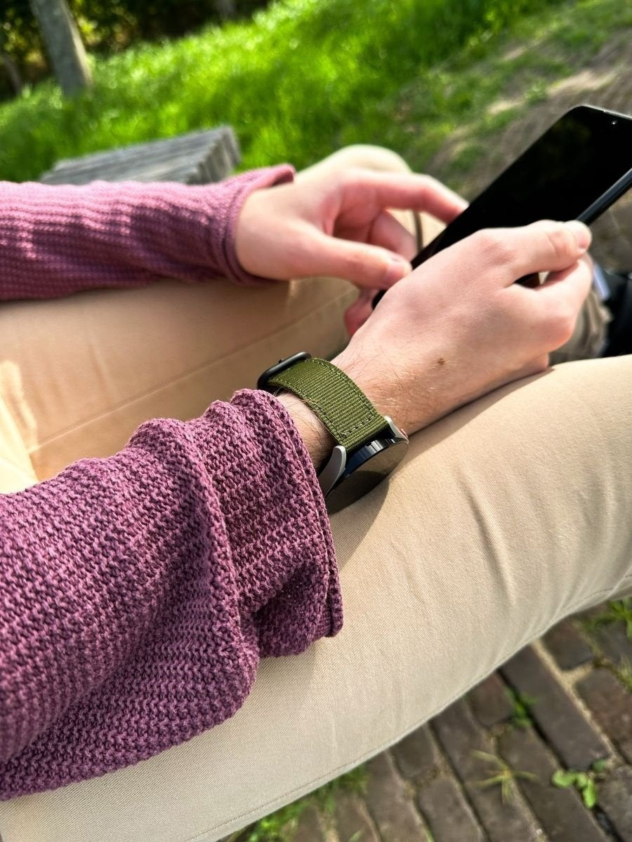 Nylon Buckle Strap, green, lifestyle photo