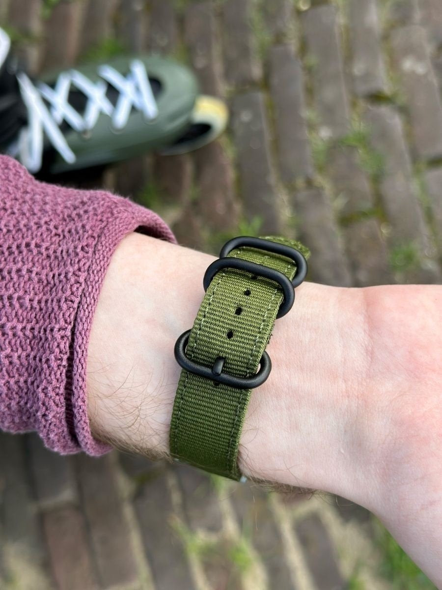 Nylon Buckle Strap, green, lifestyle photo