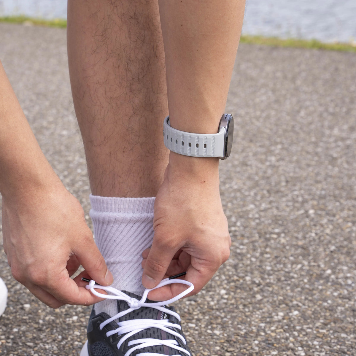 Outdoor Silicone Strap, grey, lifestyle photo