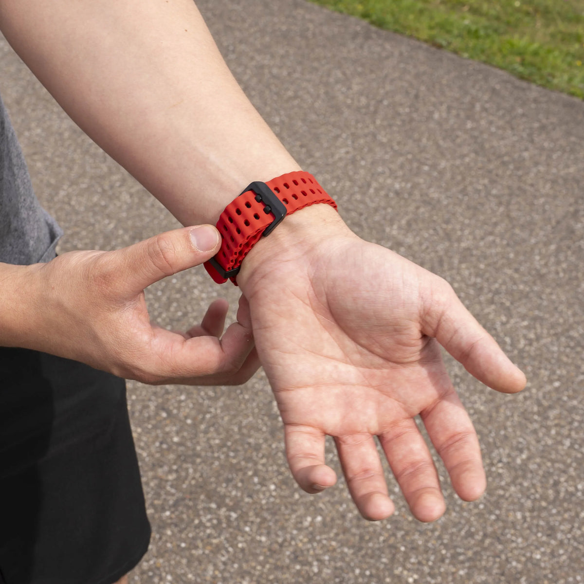 Silicone Ocean Strap, red, lifestyle photo