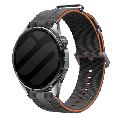 Coros Pace 2 Silicone Active Strap (Dark Grey/Orange)