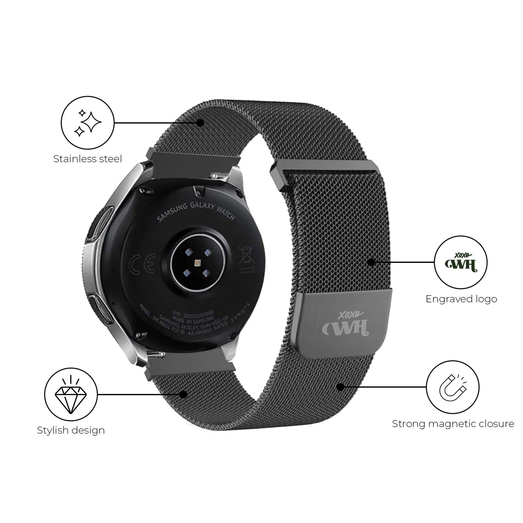 xoxo Wildhearts Polar Ignite 3 Milanese Strap (Black)