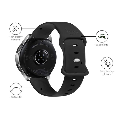 xoxo Wildhearts Fossil Gen 5e 44mm Silicone Strap (Black)