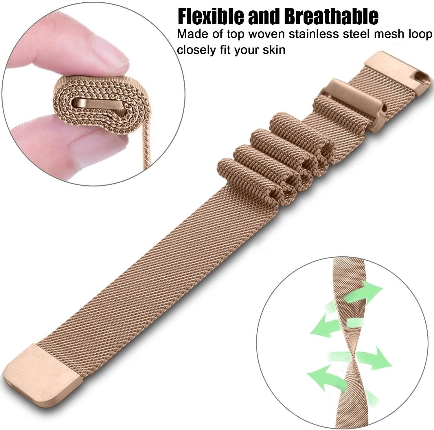 Milanese Strap, rose gold, promotional banner
