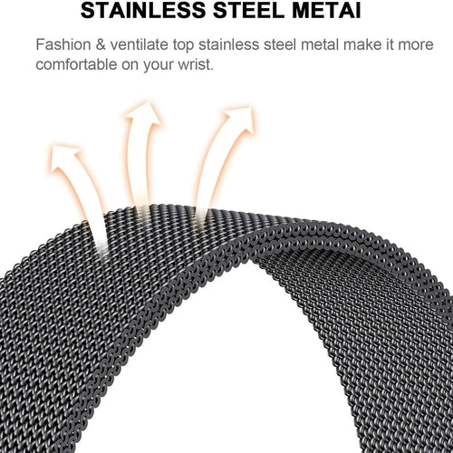 Milanese Strap, black, infographic (USP banner)