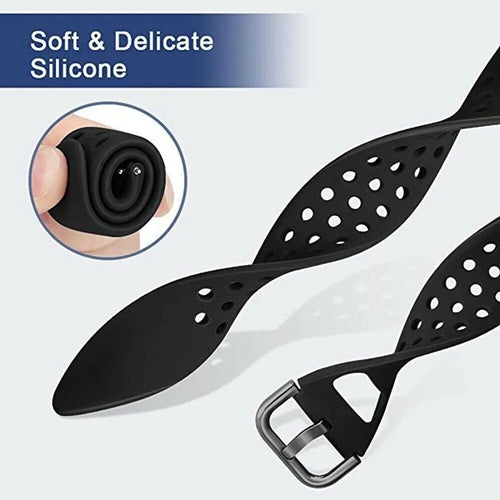 Breathable Silicone Strap, black, promotional banner