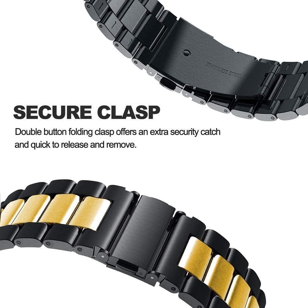 Garmin Vivoactive 4 Steel Strap (Black/Gold)