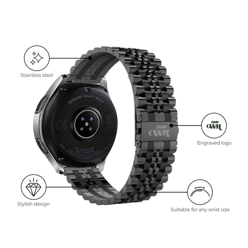 xoxo Wildhearts Samsung Gear S3 Steel Strap (Black)
