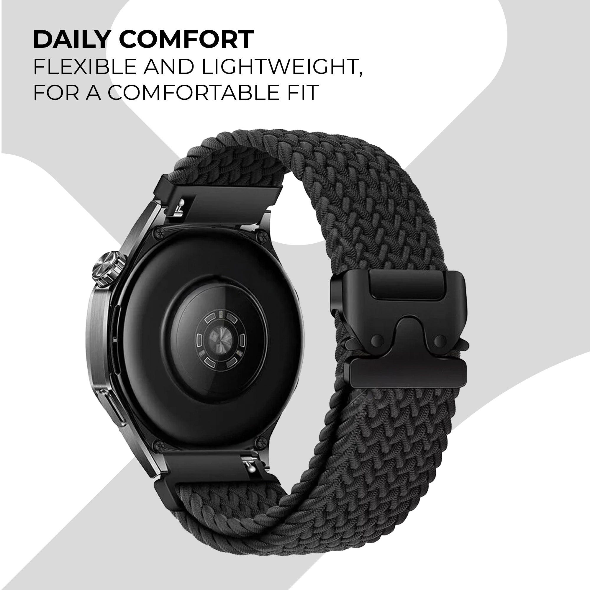 Huawei Watch GT 5 Pro - 46mm Braided Strap with P-Buckle (Black)