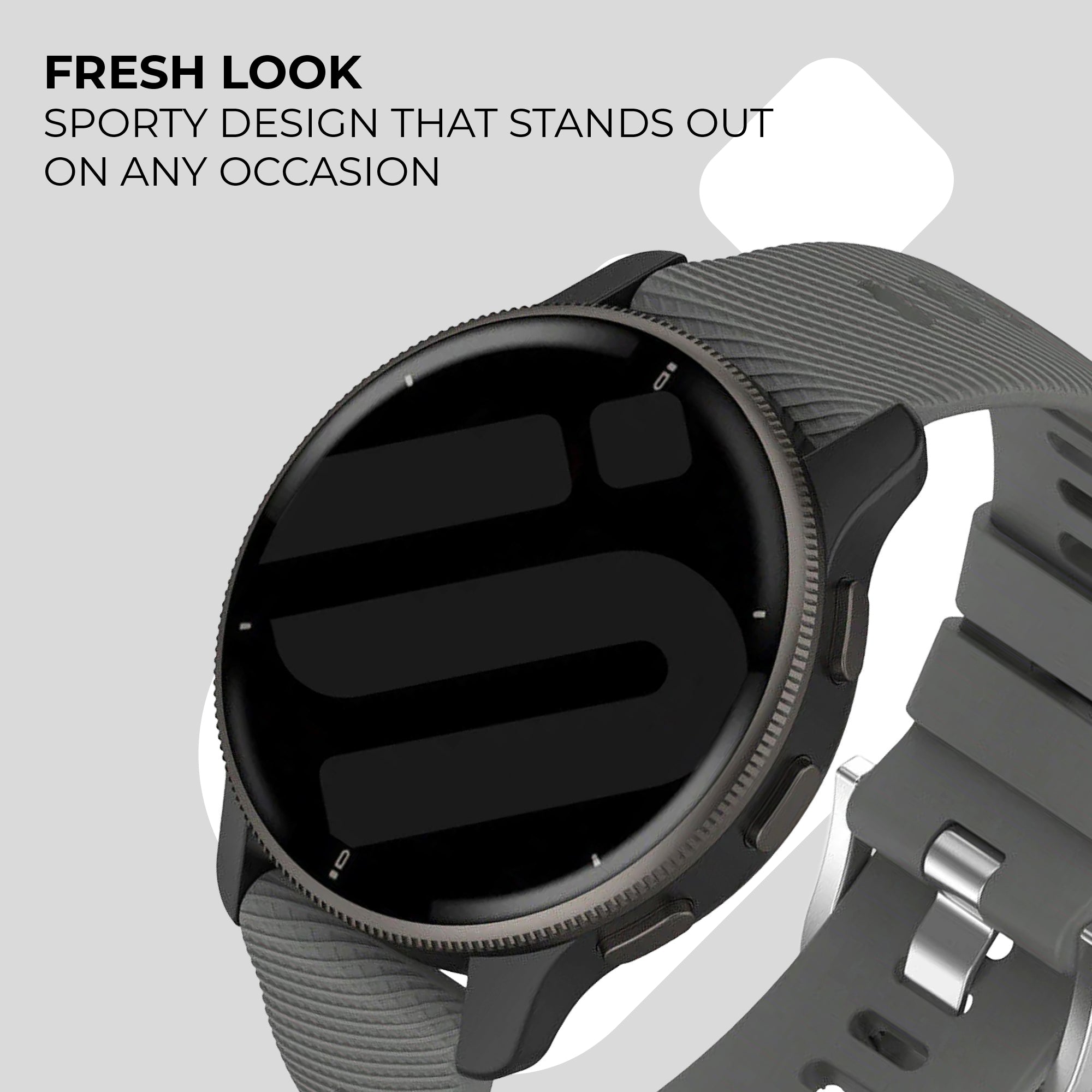 Garmin Forerunner 570 - 47mm Silicone Strap (Dark Grey)