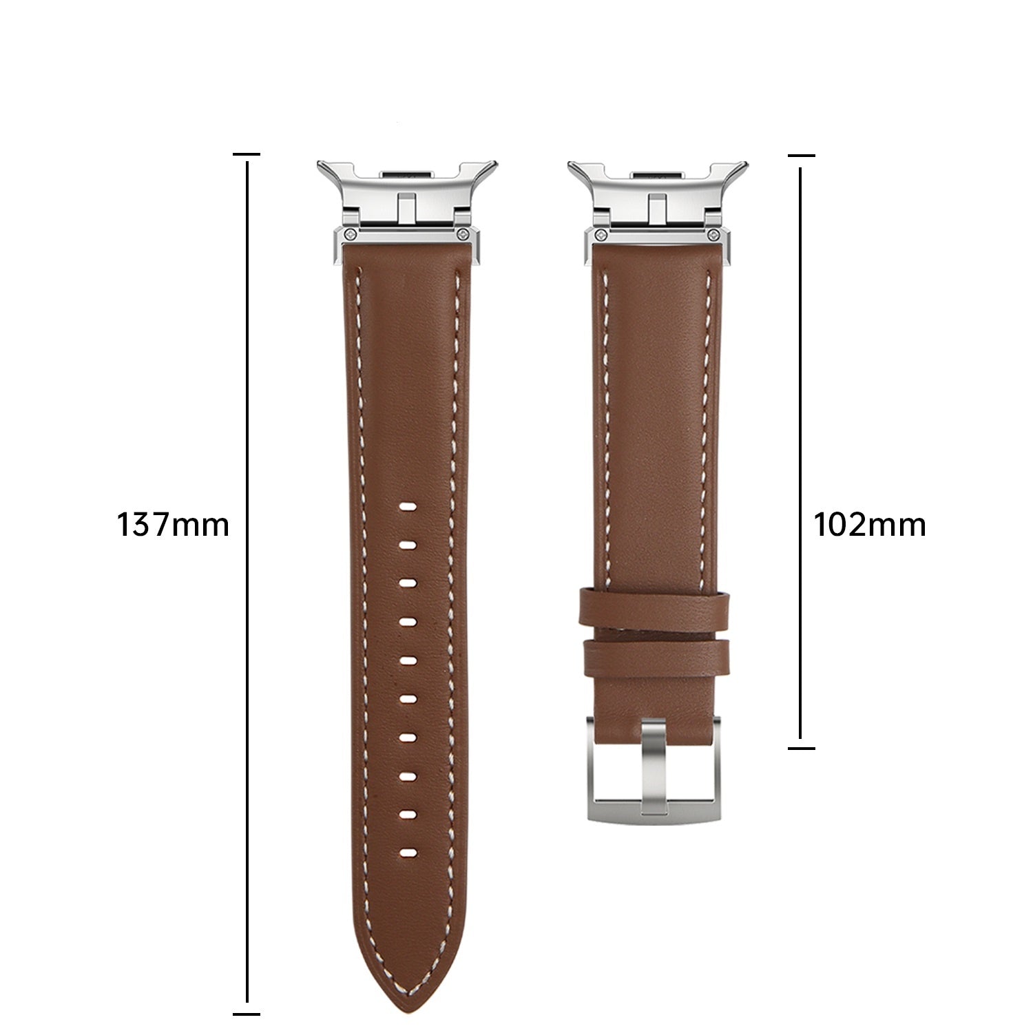 Samsung Galaxy Watch 8 - 44mm Premium Leather Strap (Grey)