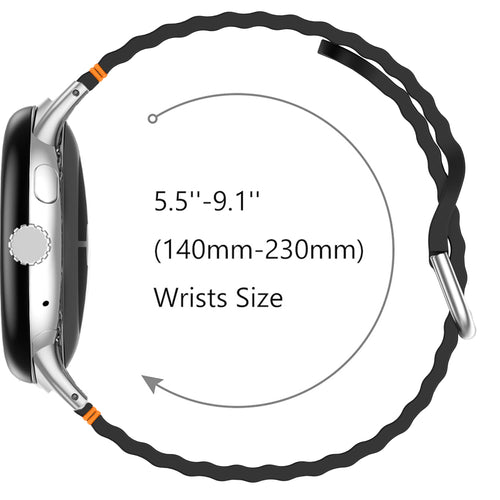 Google Pixel Watch 3 - 45mm Wave Silicone Strap (Black)