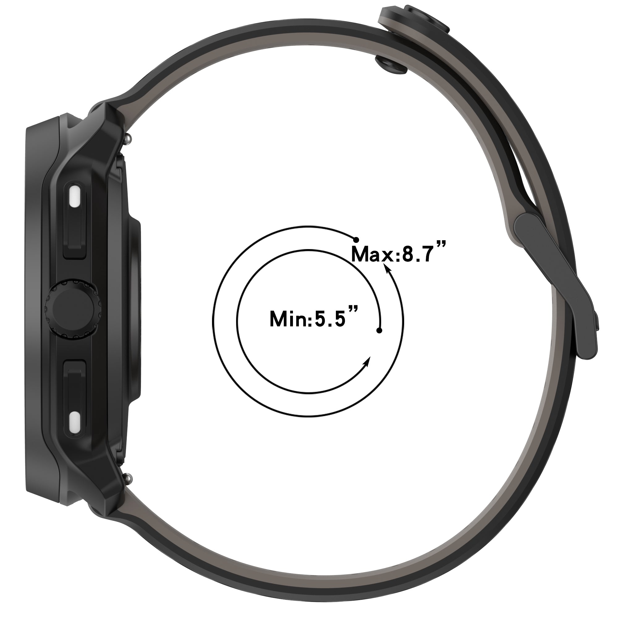 Samsung Gear S3 Striped Silicone Strap (Black)
