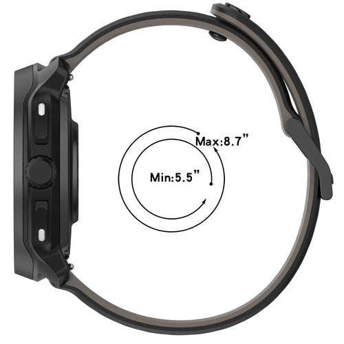 Oppo Watch S Striped Silicone Strap (Black)
