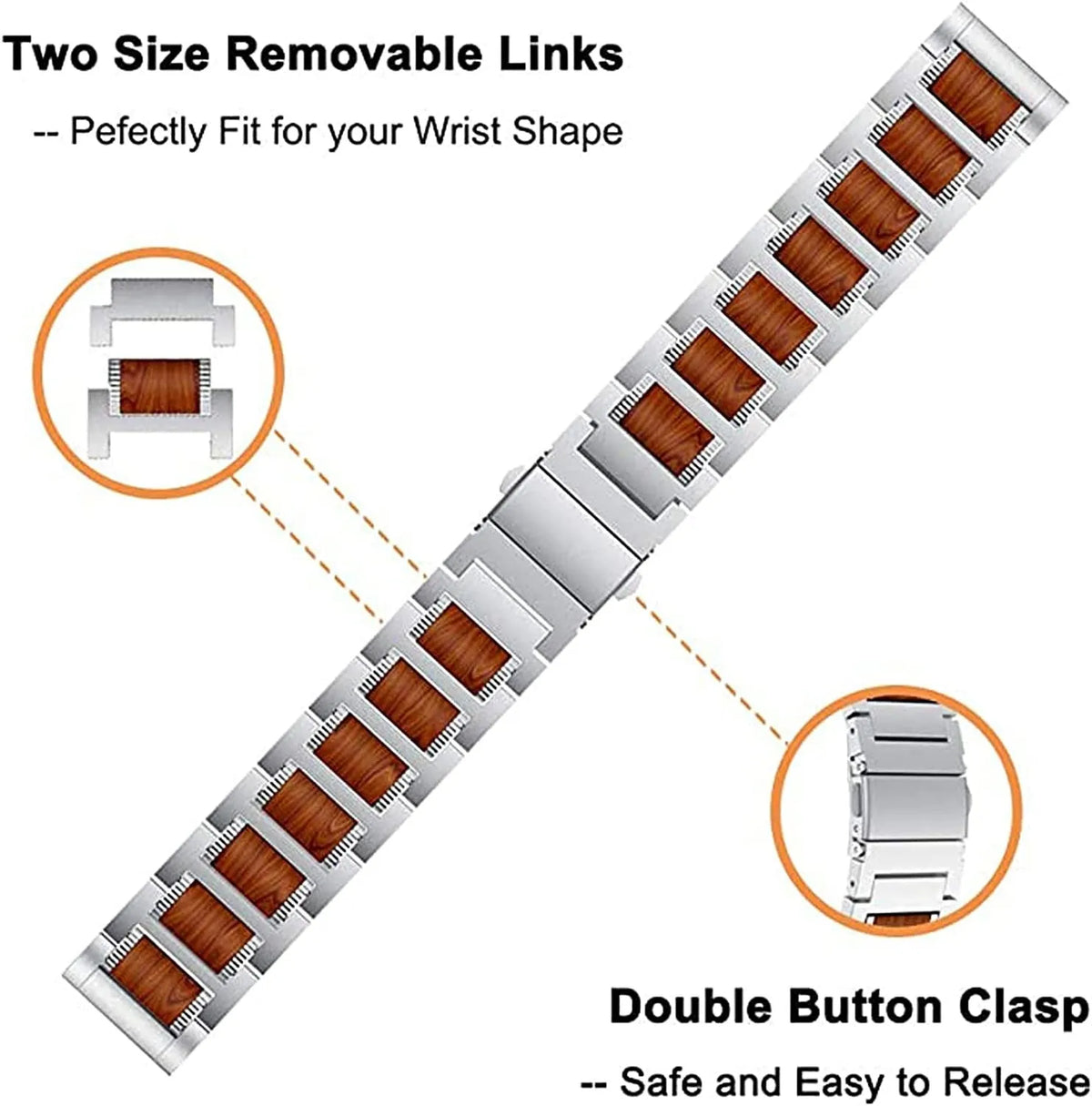 Huawei Watch GT Runner 2 Wood Steel Strap (Silver)