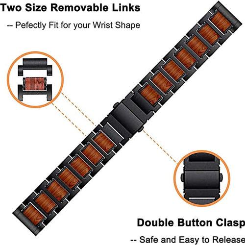 Amazfit GTR 4 Wooden/Steel Strap (Black)