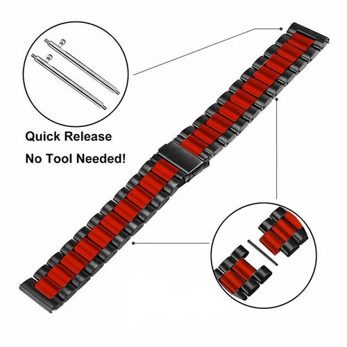 Amazfit Balance 3 Steel Strap (Black/Red)
