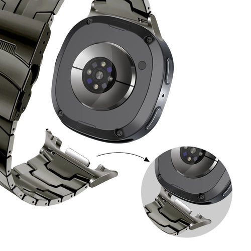 Bandz Samsung Galaxy Watch 8 - 44mm Steel Strap 'Iron' (Graphite)