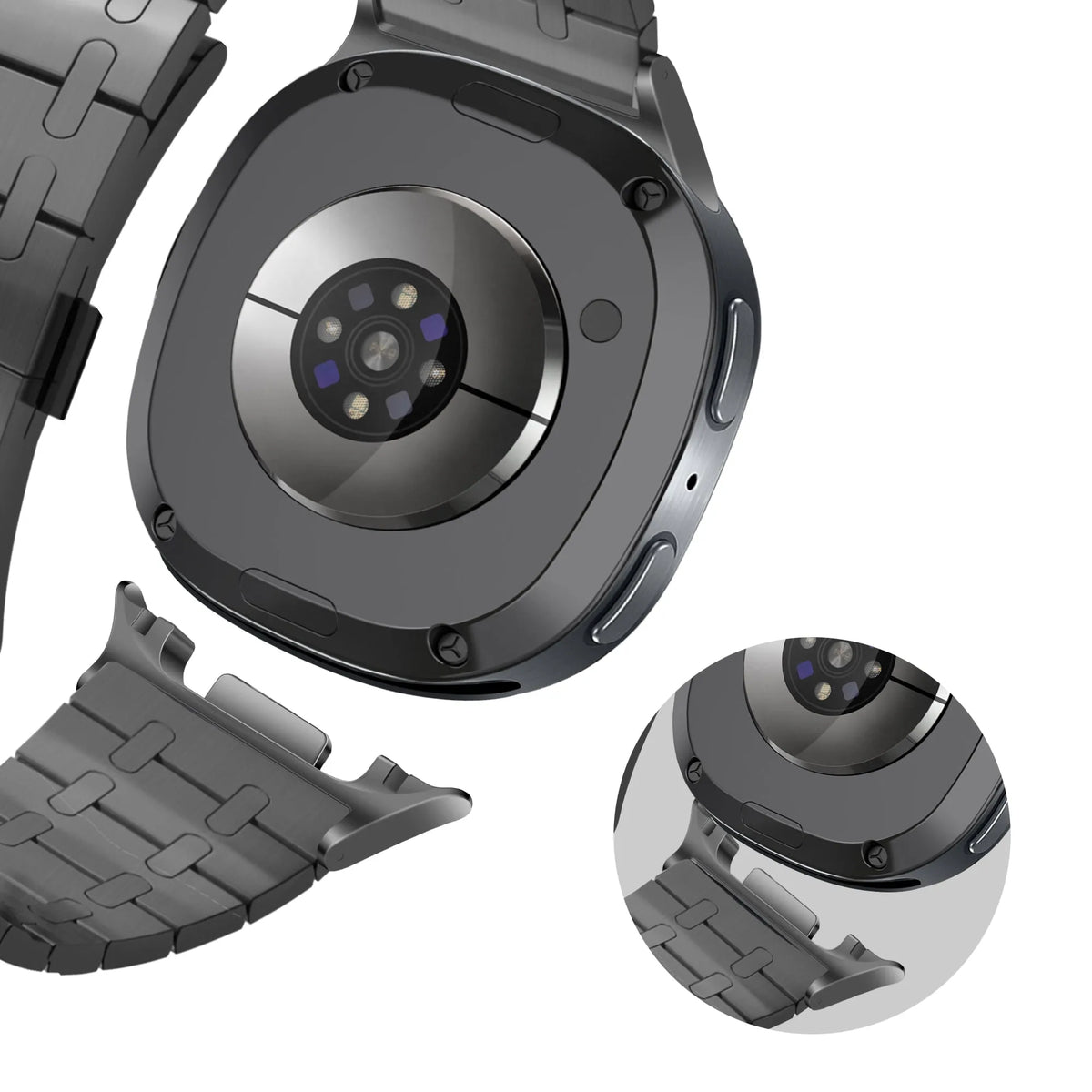 Bandz Samsung Galaxy Watch 8 - 44mm Steel Strap 'Royal' (Black)