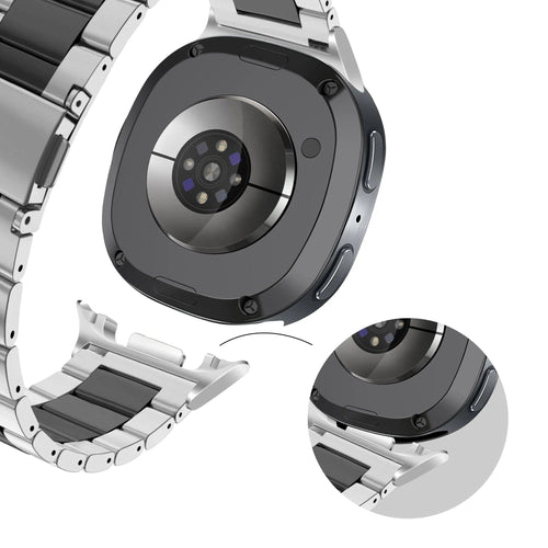 Bandz Samsung Galaxy Watch 8 Classic Steel Strap 'Classic' (Silver/Black)