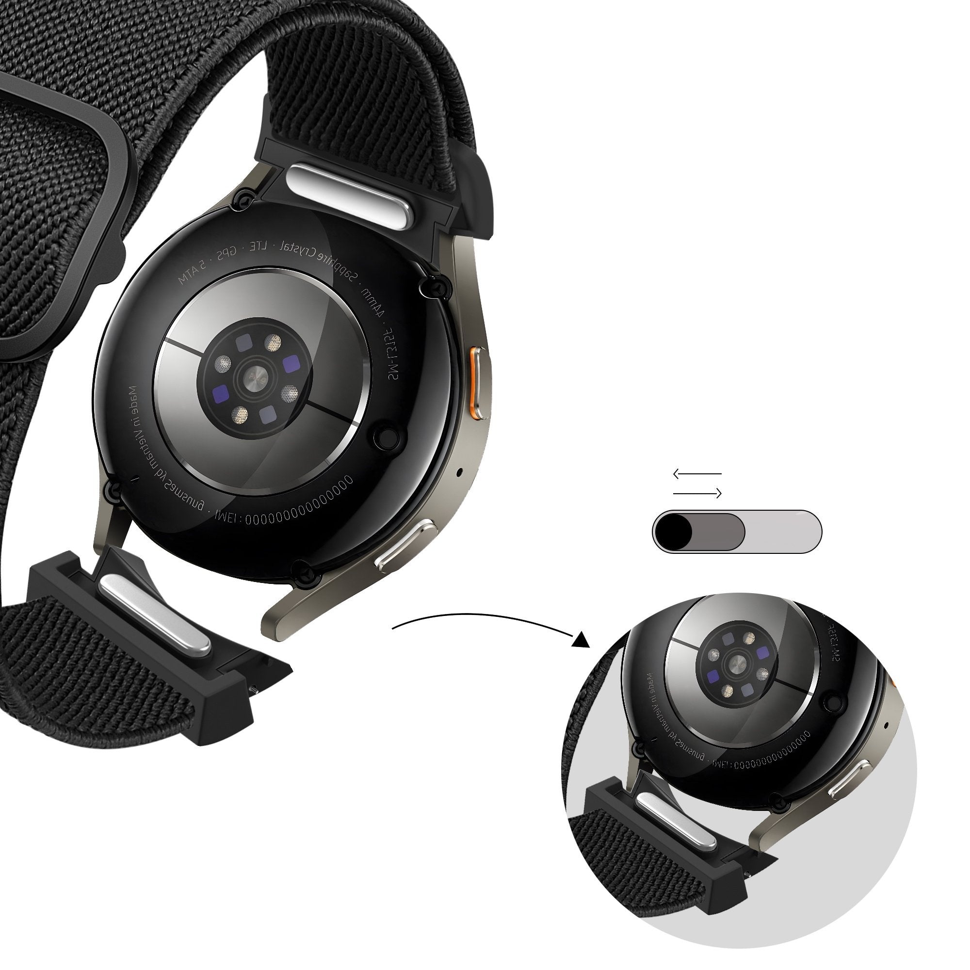 Bandz Samsung Galaxy Watch 7 - 40mm Elastic Strap 'Easy Fit' (Black)