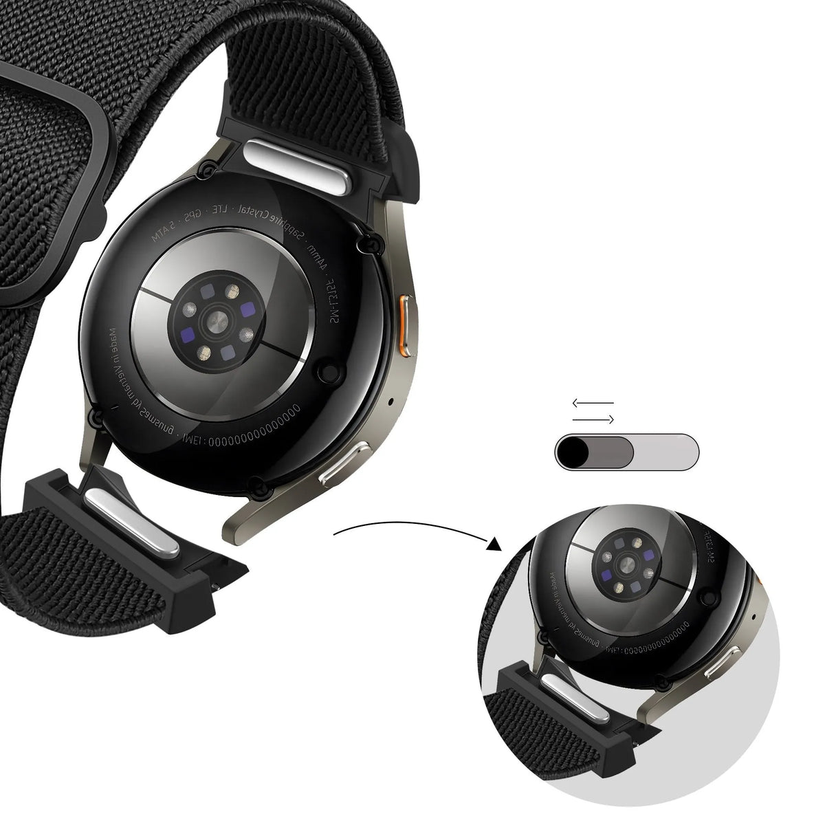 Bandz Samsung Galaxy Watch 7 - 40mm Elastic Strap 'Easy Fit' (Black)