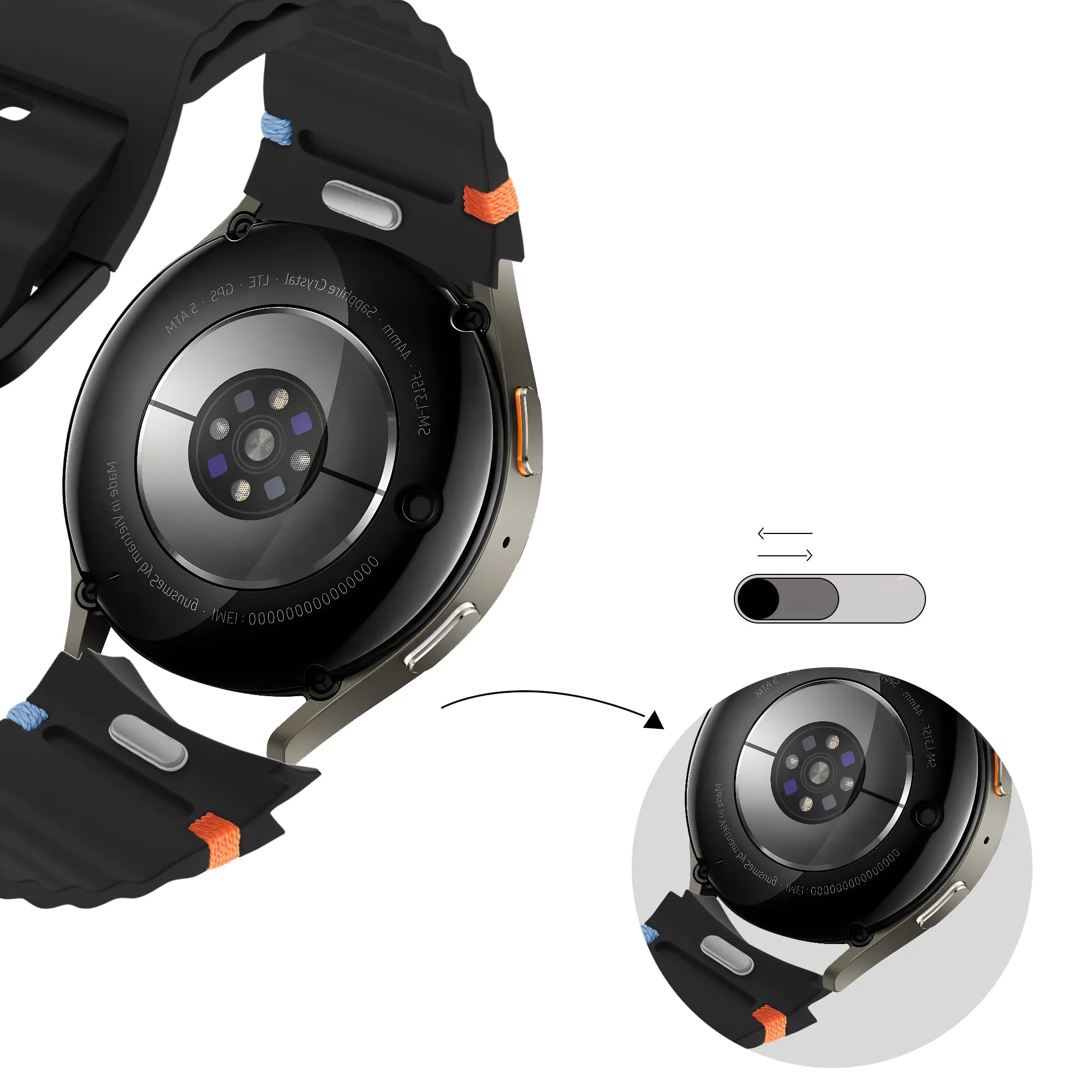 Bandz Samsung Galaxy Watch FE Wave Strap 'Easy Fit' (Black)