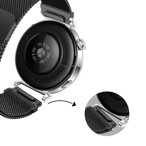 Bandz Huawei Watch GT 5 - 41mm Milanese Strap 'Easy fit' (Black)