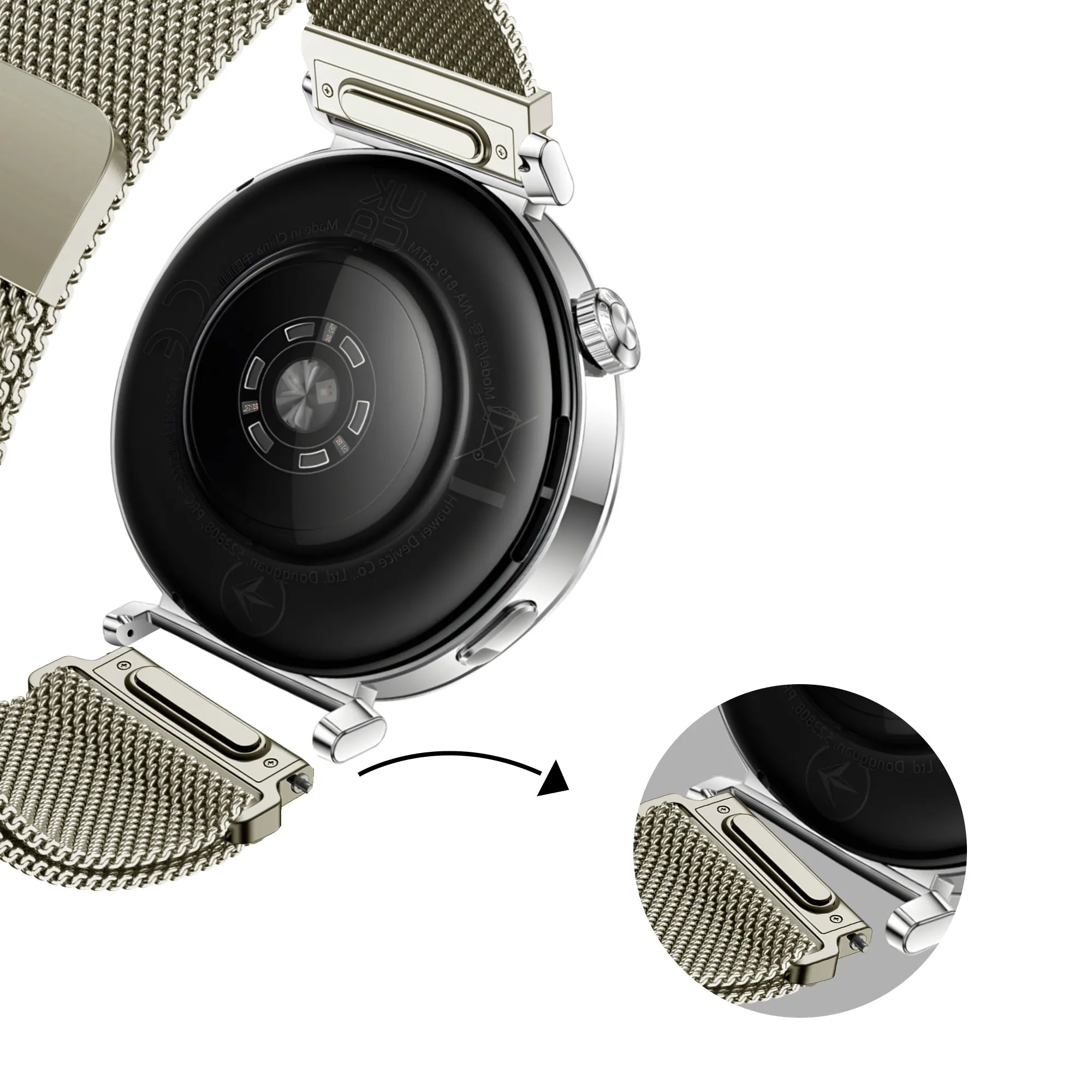 Bandz Huawei Watch GT 6 - 41mm Milanese Strap 'Easy fit' (Starlight)