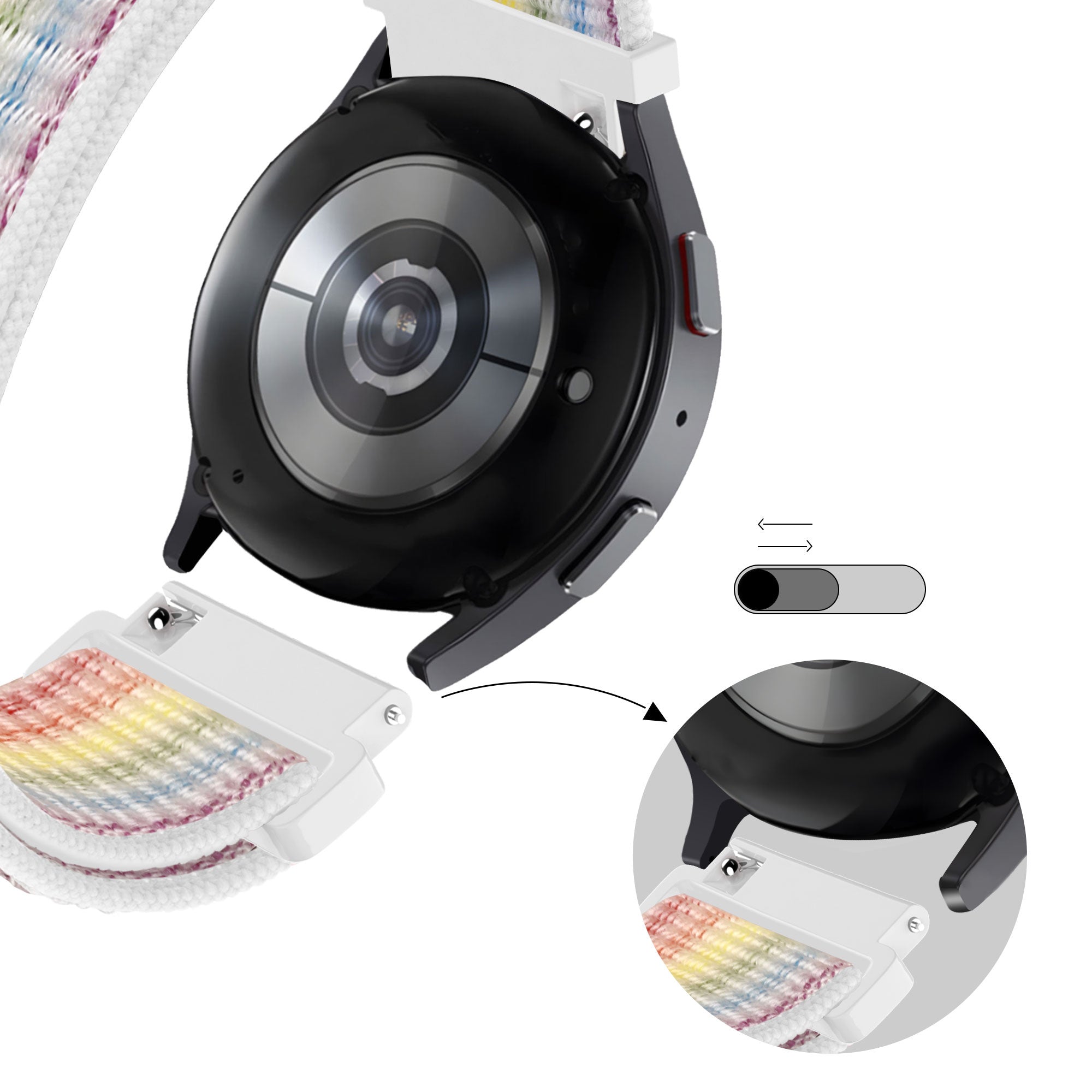 Bandz Garmin Vivomove Trend Nylon Loop Strap (Multicolour)