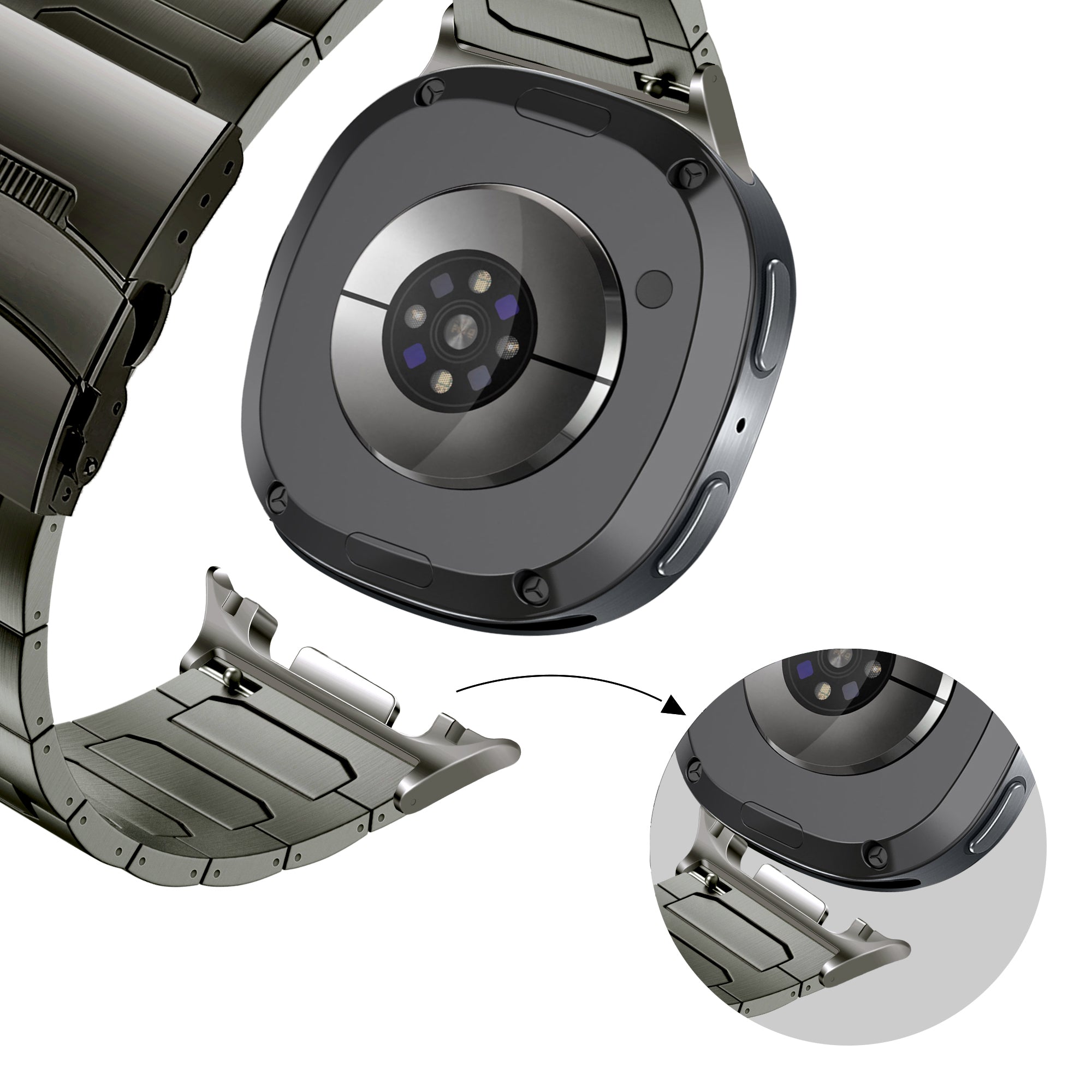 Bandz Samsung Galaxy Watch 8 Classic Titanium Strap 'Deluxe' (Graphite)