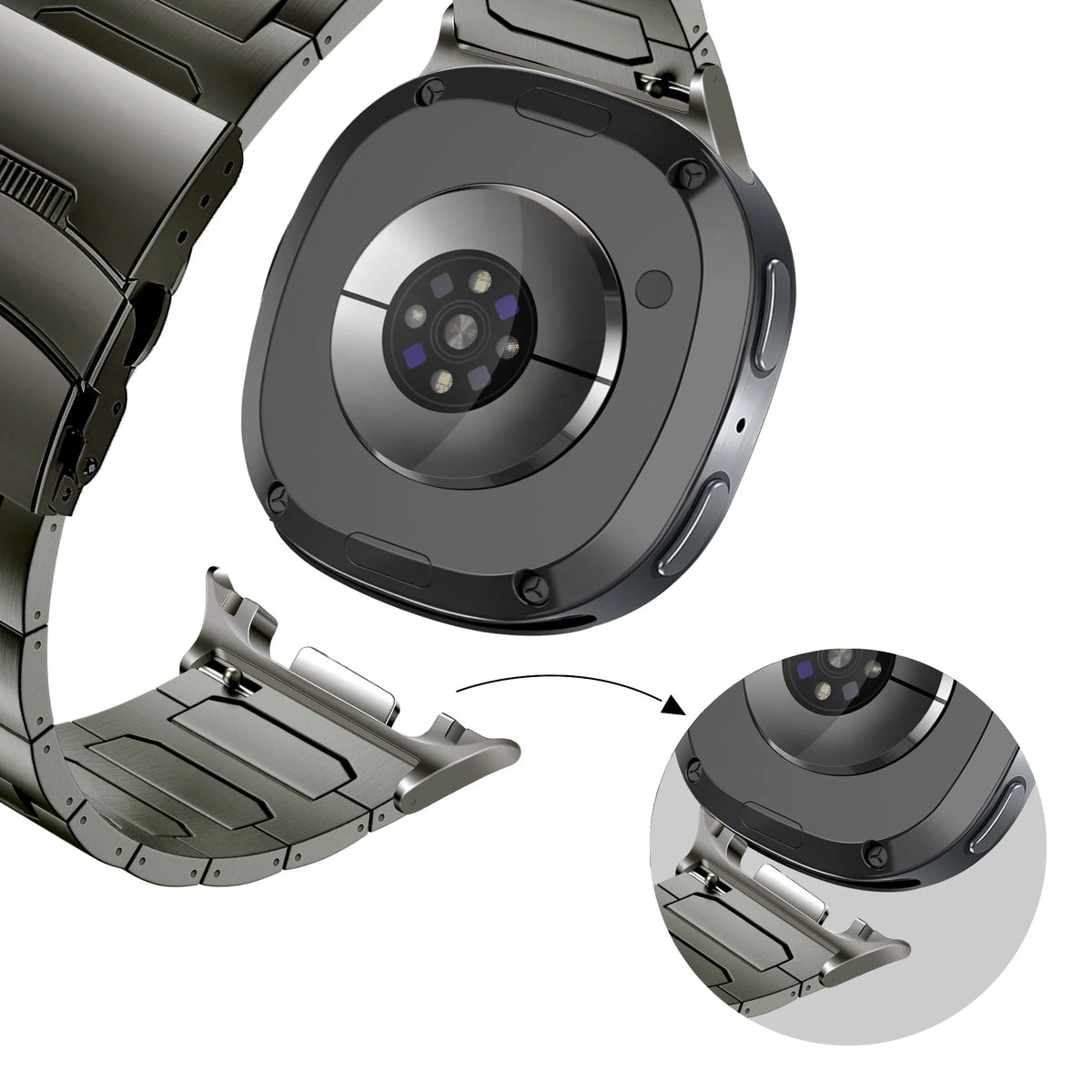 Bandz Samsung Galaxy Watch 8 Classic Titanium Strap 'Deluxe' (Graphite)