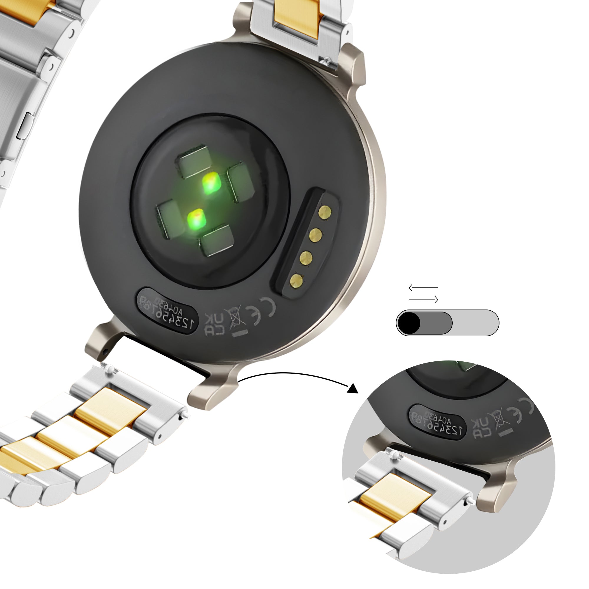 Bandz Zenwatch Lily Steel Strap 'Classic' (Silver/Gold)