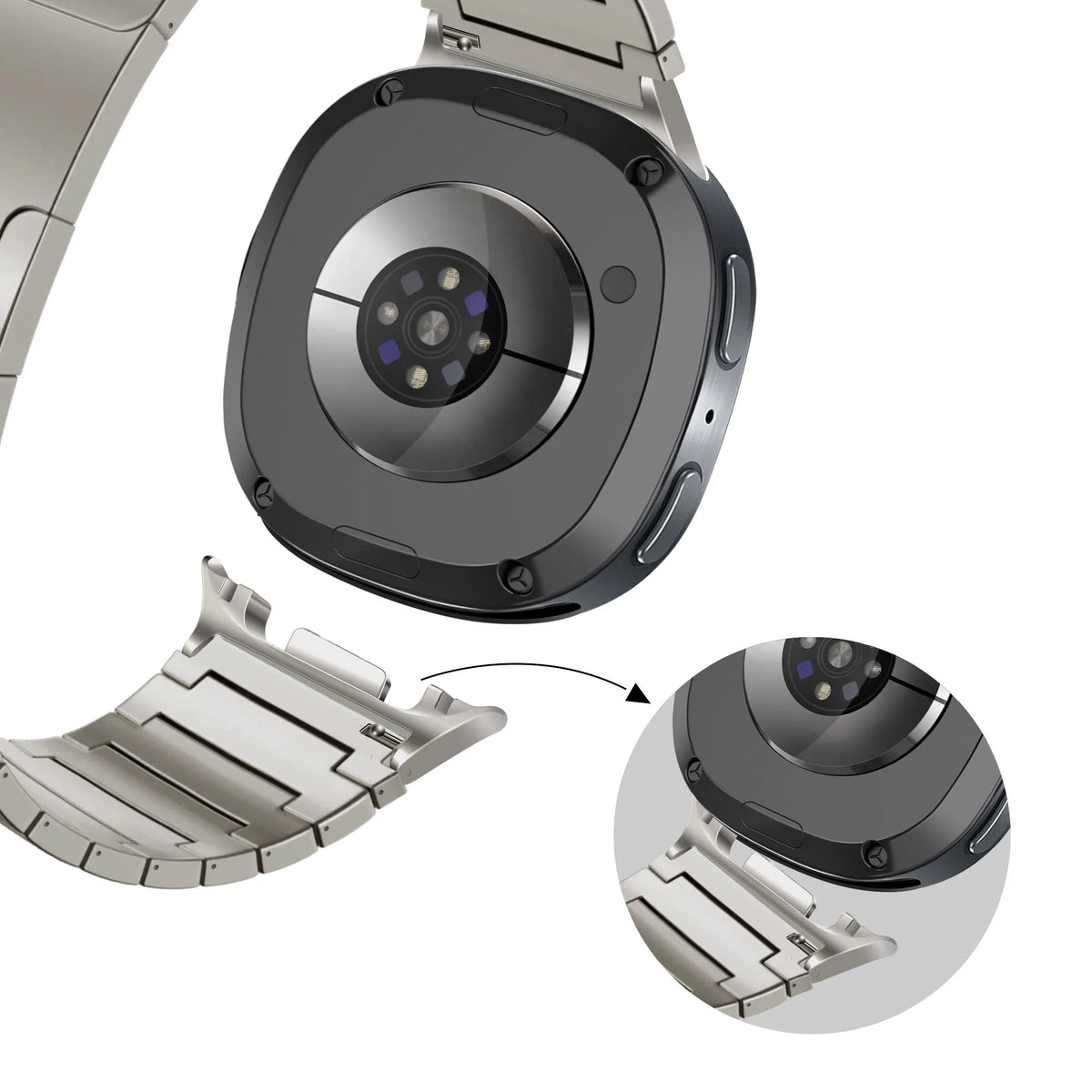 Bandz Samsung Galaxy Watch 8 Classic Titanium Strap 'One Bead' (Titanium)