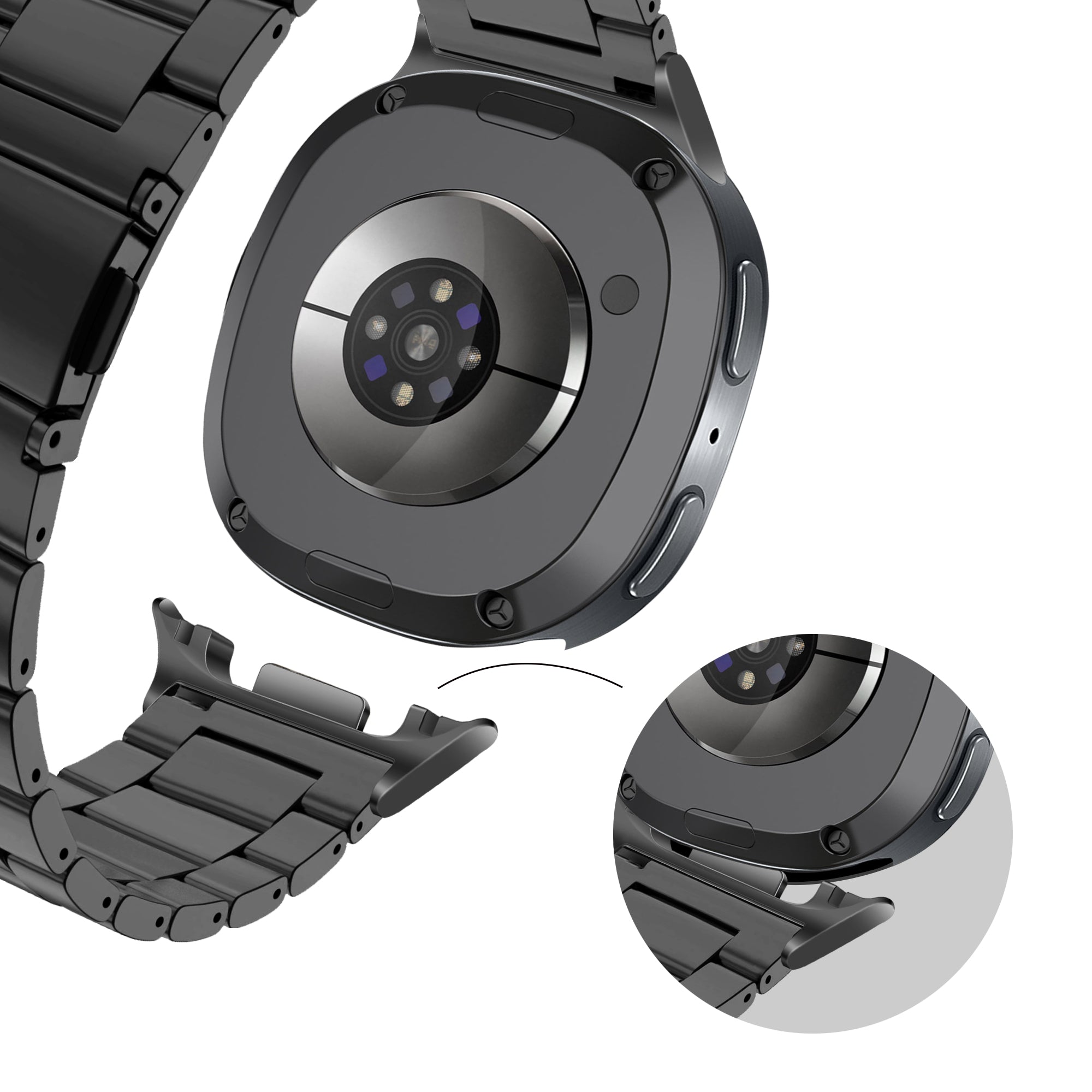 Bandz Samsung Galaxy Watch 8 - 44mm Steel Strap 'Classic' (Black)