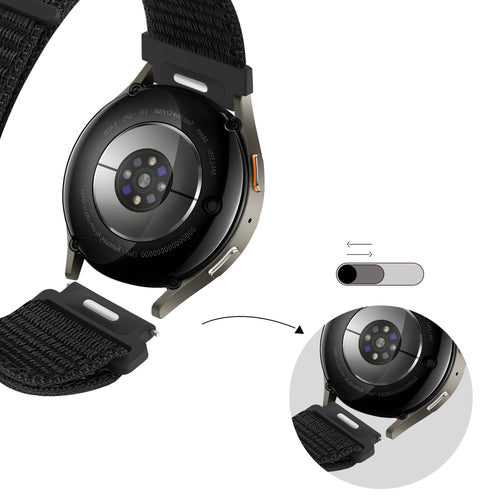 Bandz Samsung Galaxy Watch 46mm Nylon Strap 'Easy Fit' (Black)