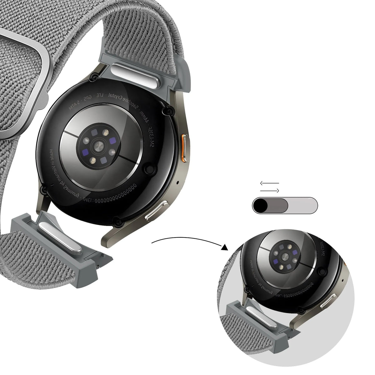 Bandz Samsung Galaxy Watch 5 - 40mm Elastic Strap 'Easy Fit' (Grey)