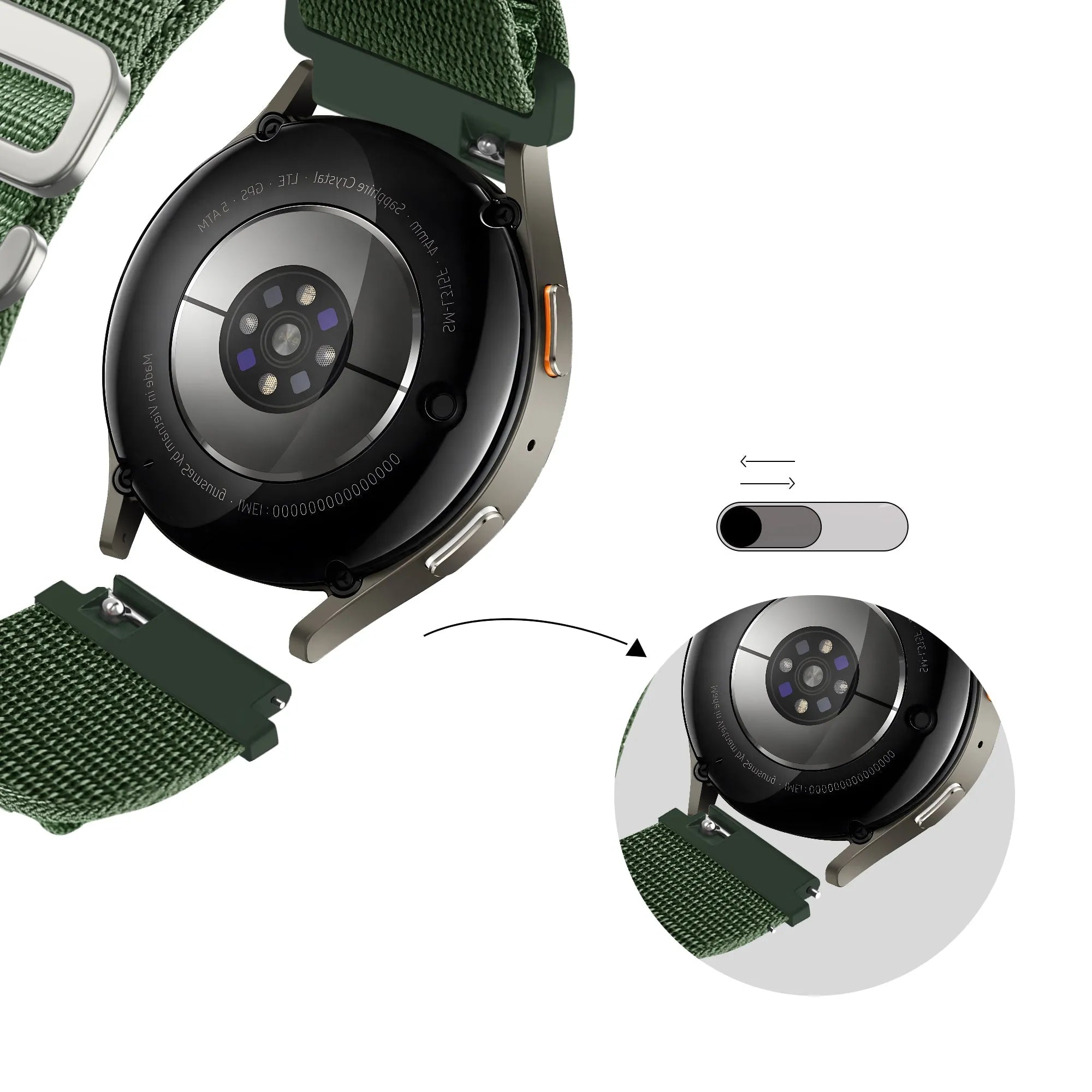 Bandz Suunto Run Alpine Nylon Strap (Green)