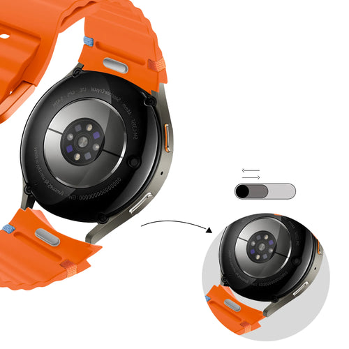 Bandz Samsung Galaxy Watch 6 Classic - 43mm Wave Strap 'Easy Fit' (Orange)