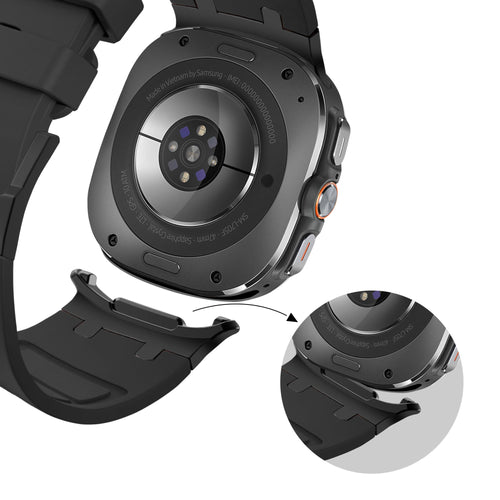 Bandz Samsung Galaxy Watch Ultra Silicone Strap 'Luxe Liquid' (Black with Black)