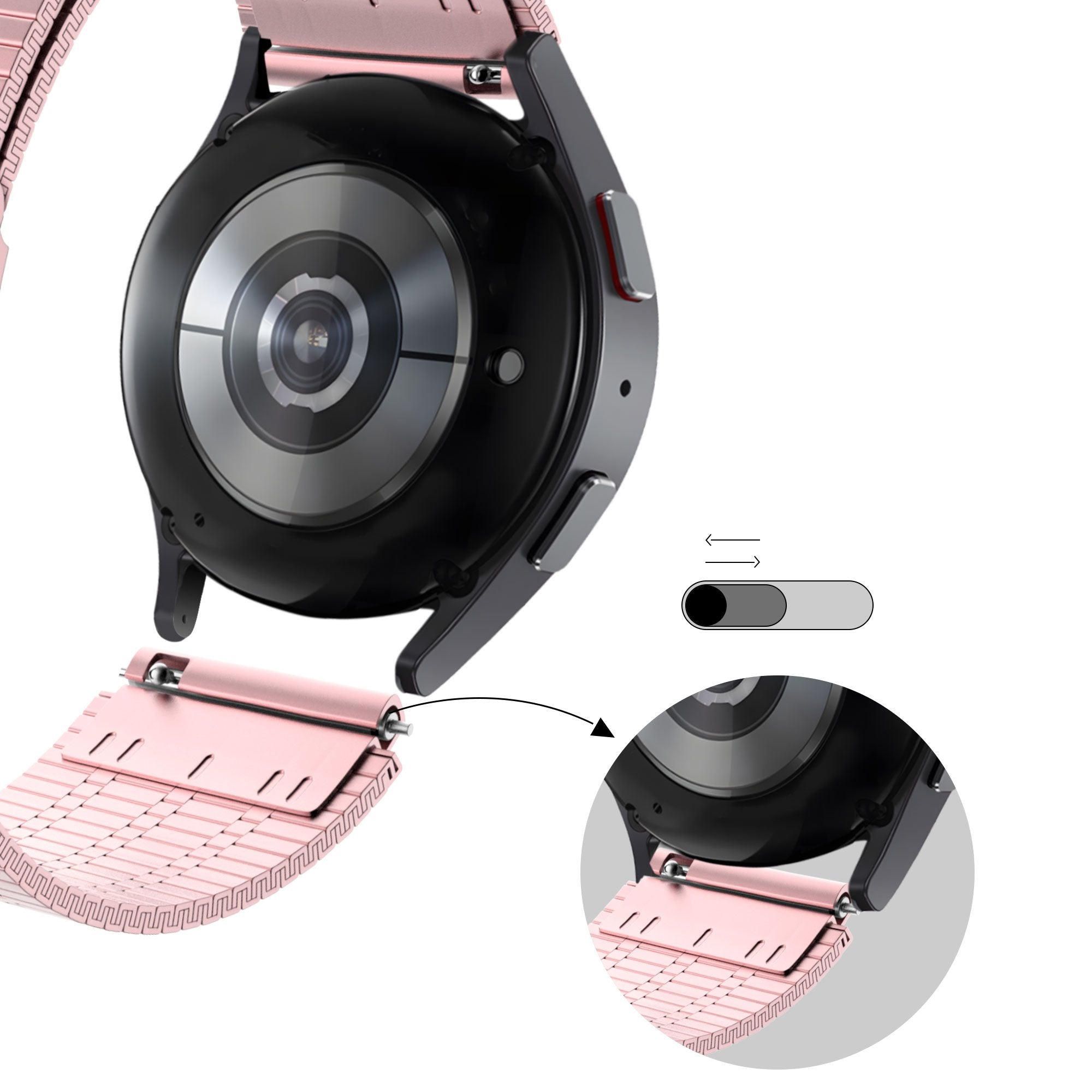 Bandz Garmin Forerunner 245 Adjustable Steel Strap (Pink)