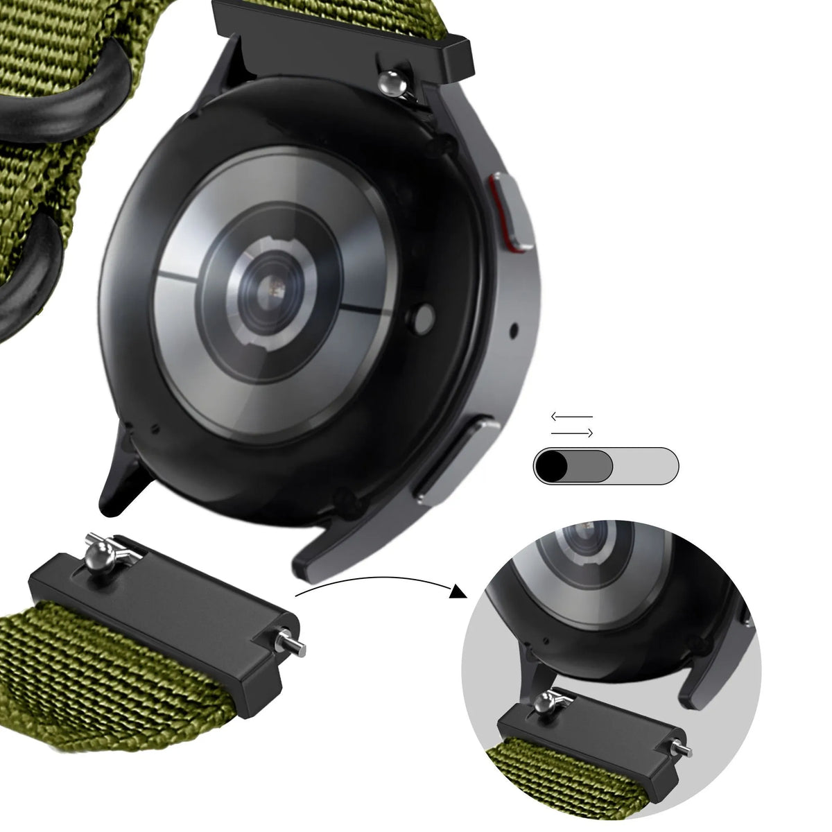 Bandz Garmin Vivoactive 6 Buckled Nylon Strap (Green)